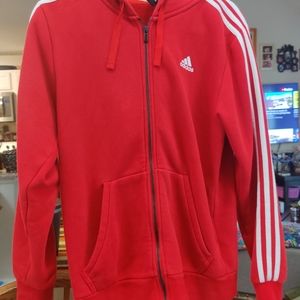 Adidas Red Zip-up Hoodie SZ S